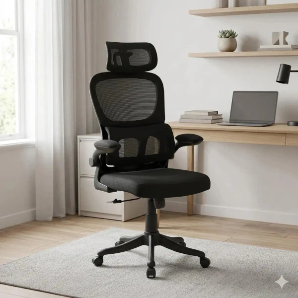 Cadeira de Escritório Presidente Ergonômica com Apoio Lombar Regulável — Home Office