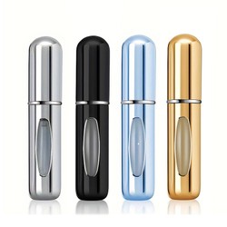 1/4 pçs 5ml perfume atomizador recipiente líquido portátil para cosméticos viajando mini spray de alumínio vazio garrafa recarregável