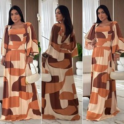 Vestido longo estampado ipanema 