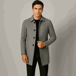 Sobretudo Masculino Curto De Lã Denmark
