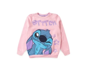 Conjunto Moletinho - Stitch Rosa Claro 
