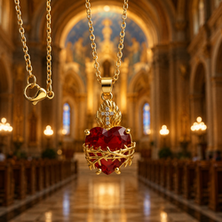 Colar Sagrado Amor Eterno ouro 14k