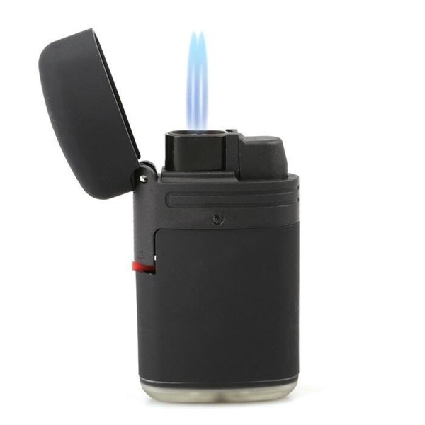 Isqueiro Maçarico Double Jet Zengaz - Preto (2 Chamas)