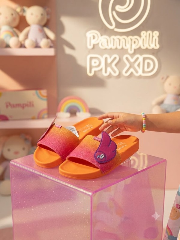 CHINELO PAMPILI MUST LARANJA/COLORIDO TEC 459027 