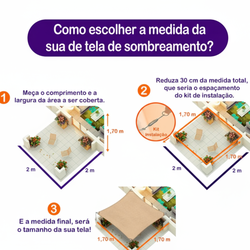 Toldo Portátil Impermeável Flexível e Resistente Com Proteção UV + Kit de Cordas