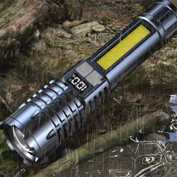 Lanterna led de alta potência poderosa TYPE-C recarregável cob lanterna com luz lateral tocha para acampamento ao ar livre caminhadas