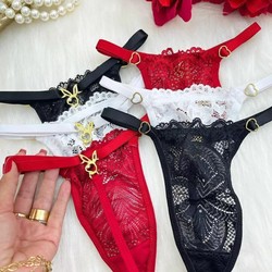 Calcinha Bunny  Fio dental renda coelho