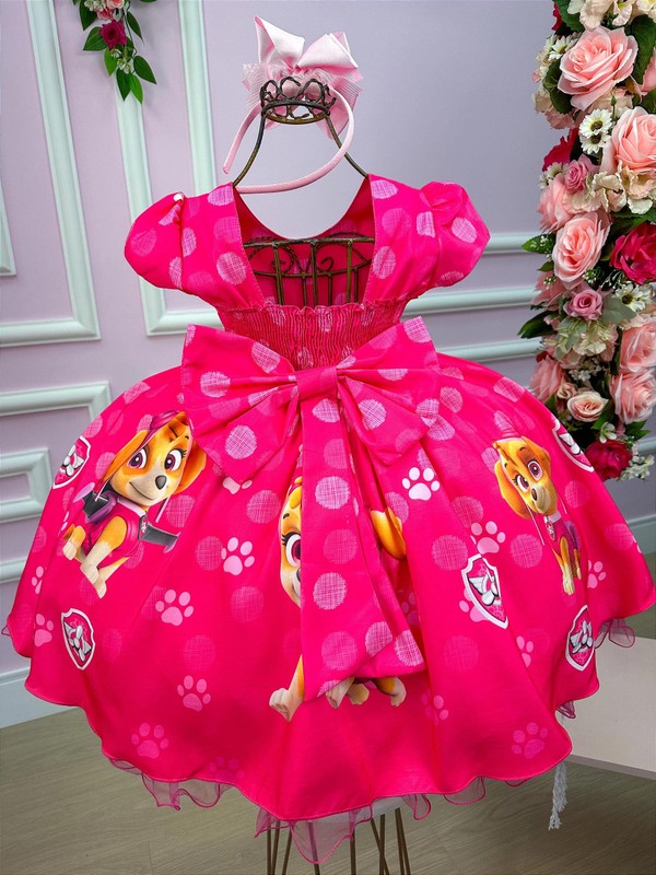 Vestido Temático - Skye - Patrulha Canina Pink 
