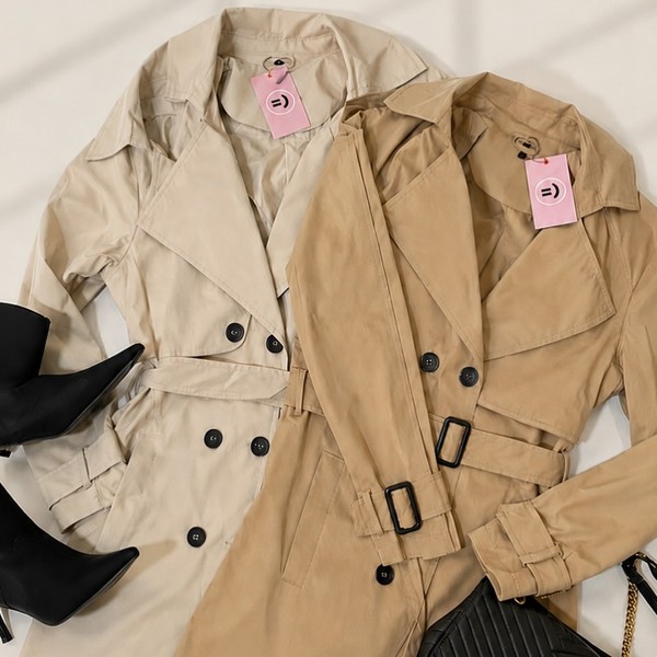 TREND COAT BEGE ESCURO/ BEGE CLARO