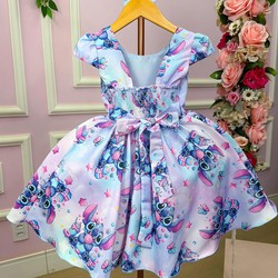 Vestido Temático - Stich Lilás  