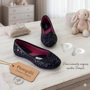 SAPATILHA INAFANTIL PAMPILI SUPER FOFURA PRETO 295222 