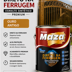 Tinta esmalte direto na ferrugem Maza 3,6L