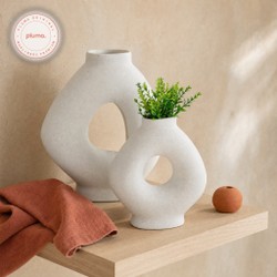 Vaso Decorativo em Cerâmica Vazado 28,5cm
