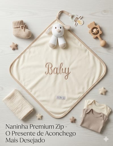 NANINHA ZIP BLANKET CETIM BABY BEGE