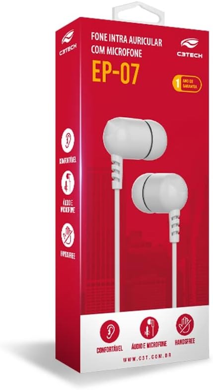 Fone de Ouvido Intra C3Tech - EP-07WH