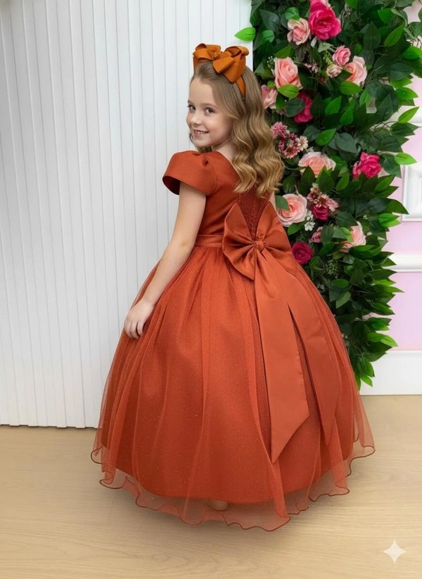 Vestido Glamour - Terracota Brilhoso
