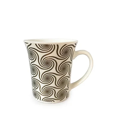 Caneca em Porcelana Espiral (350ml) - Ouro