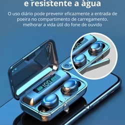 Fone De Ouvido F9 Sem Fio Bluetooth Com Visor LED Tela Smart Interativa TWS Estéreo Ideal Para Todo Tipo de Eventos