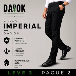 [LEVE 3 PAGUE 2] Calça Masculina Imperial em Alfaiataria Premium (Luxo Masculino em Cada Detalhe)