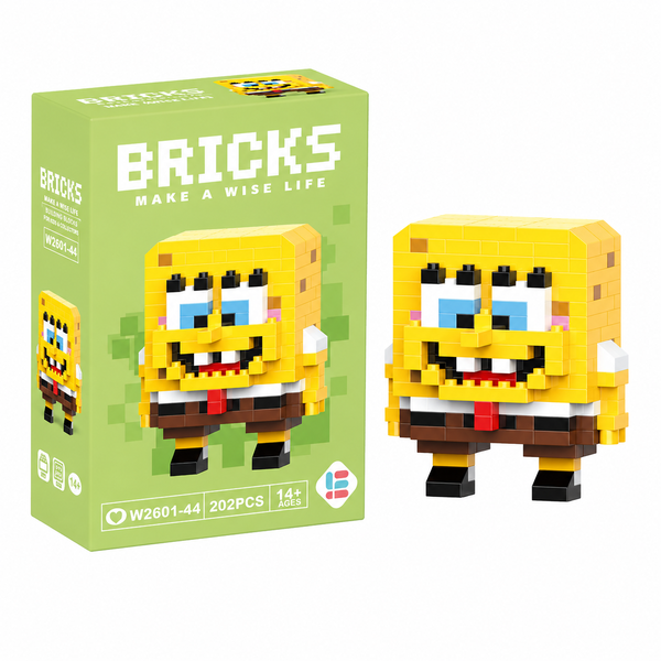 Mini Blocos de Montar Bob Esponja Pixelado Colecionável - 20