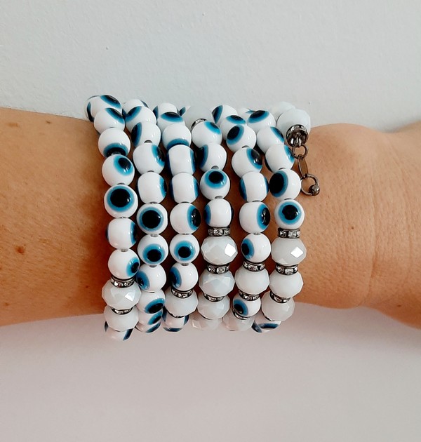 PULSEIRA OLHO GREGO BRANCO