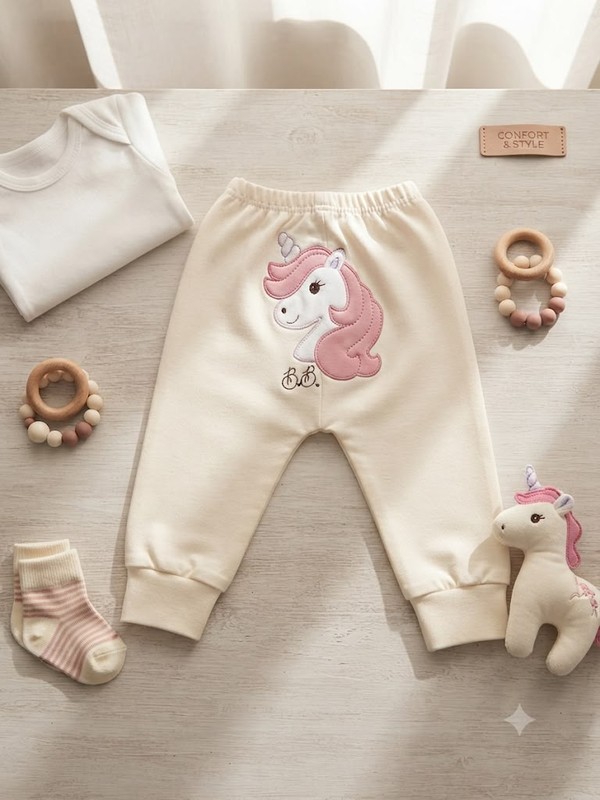 CALÇA BICHO MOLHADO UNICORNIO CREME