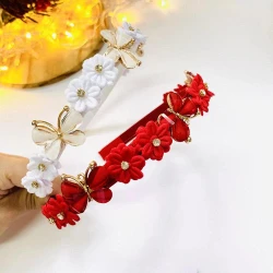 Tiara Floral Bordada Luxo