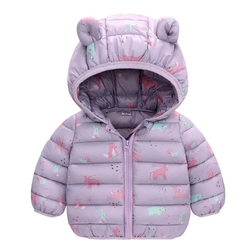 Jaqueta de Inverno Infantil Com Capuz e Zíper