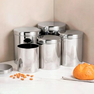 Conjunto de Potes para Mantimentos com Tampa Brinox Suprema 5 Peças Aço Inox