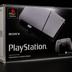 Case Acrílica Premium para PlayStation 5 Slim Edição 30 Anos