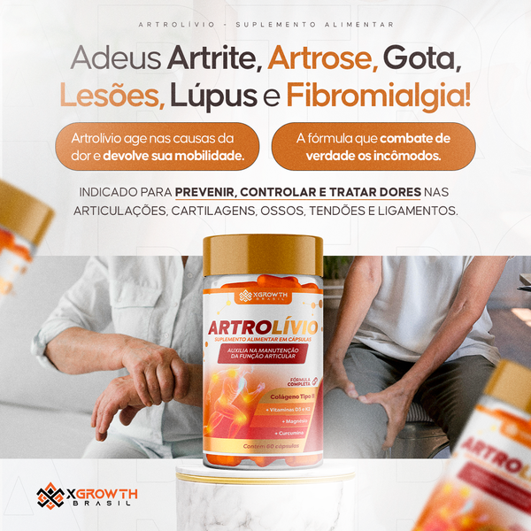KIT ARTROLÍVIO (DORES) 120 CÁPSULAS GANHE DE BRINDE UM MAGNÉSIO 5X