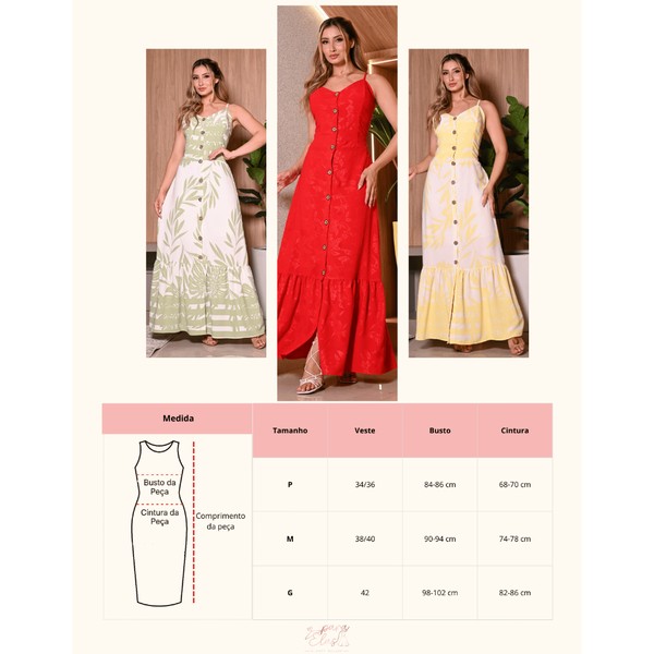 Vestido Estampado Longo Soltinho com Alcinha Regulável Moda Feminina Casual