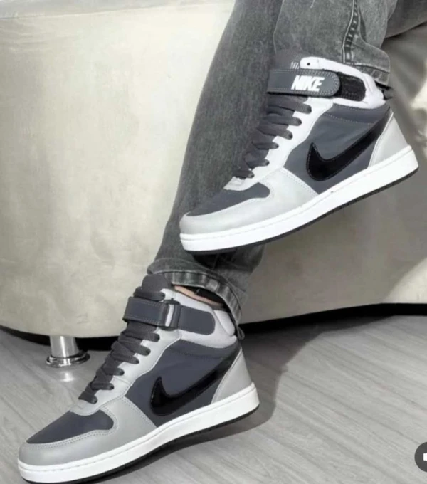 TENIS NIKE BOTINHA BOROUGH MID IMPORTADO CINZA/ PRETO