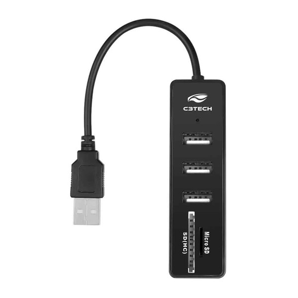 Hub USB C3Tech 2.0 5 Portas - HU-L200BK