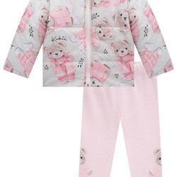 Conjunto de Jaquela Puffer em Nylon e Legging