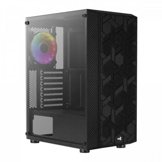 Gabinete Gamer Aerocool HIVE RGB MID Tower ATX Vidro Preto - HIVE-G-BK-V3