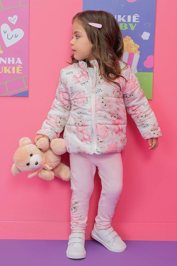 Conjunto de Jaquela Puffer em Nylon e Legging