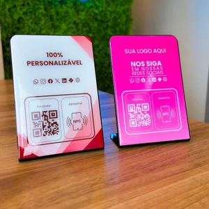 Display Inteligente NFC + QR CODE Personalizável