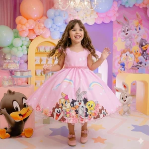 Vestido Temático - Baby Looney Tunes 