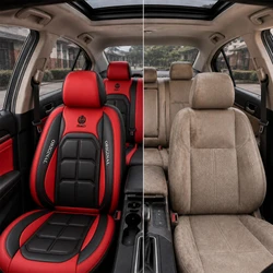 Kit Completo de Capas para Banco de Carro Velox  em Couro Legítimo Universal 5 Lugares Com Airbag + Tapetes e Capa de Volante