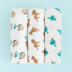 Kit com 3 Fraldas De Pano Estampadas