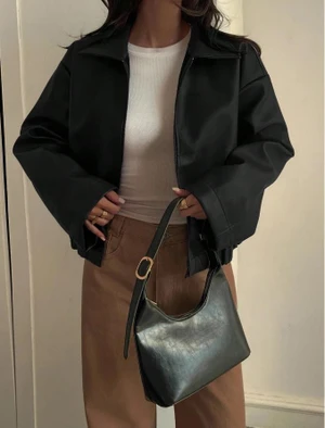 (PAGUE 1, LEVE 2)Jaqueta Casual Solta de Couro Sintético Feminina, Ajuste Regular, Outono/Inverno