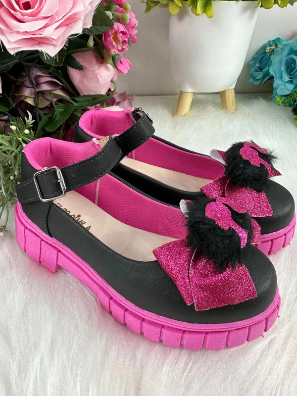 Sapatilha Mocassim Barbie - Preto e Pink