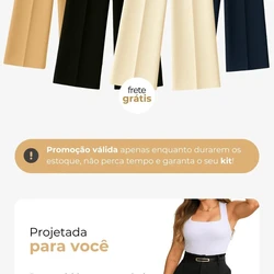 Kit Calças Pantalona em Alfaiataria (Compre 2 Leve 4)