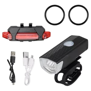 Kit Bike Farol Frontal + Traseiro Ultra Led Usb Recarregável