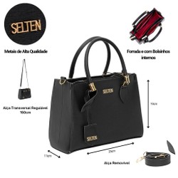 Kit Bolsa Transversal Alça Ajustável Tote e Bolsa Tiracolo Modelo Tampa Com Carteira
