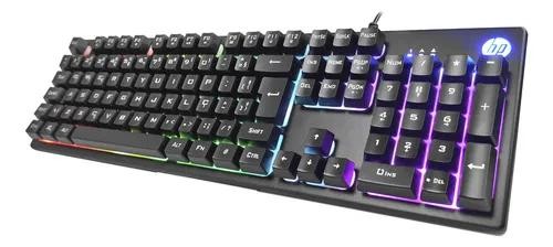 Teclado Gamer HP K500F USB RGB Preto
