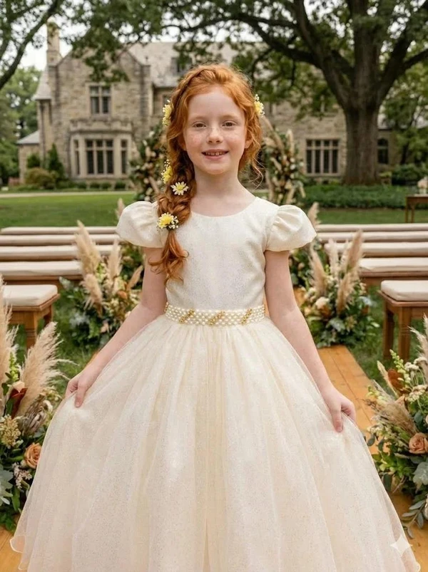 Vestido Luxo Longo Com Aplicações - Off White 
