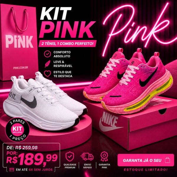  Tenis Kit 2 Pares Mais Vendidos Just it + Vomero
