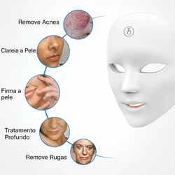 Máscara Led Tratamento Facial Fototerapia Estética 7 Cores